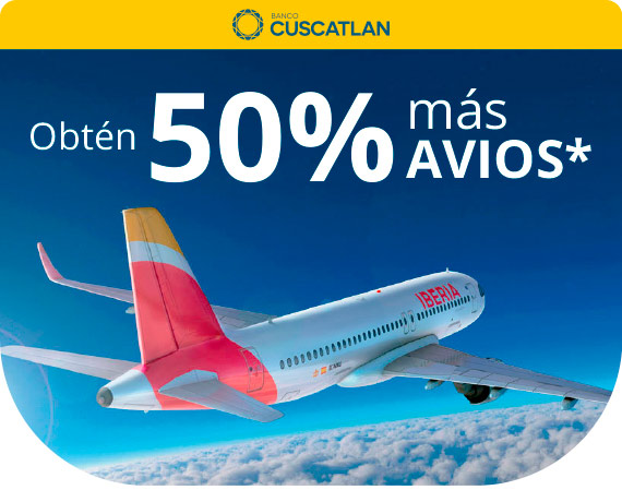 Obtén 50% más AVIOS*